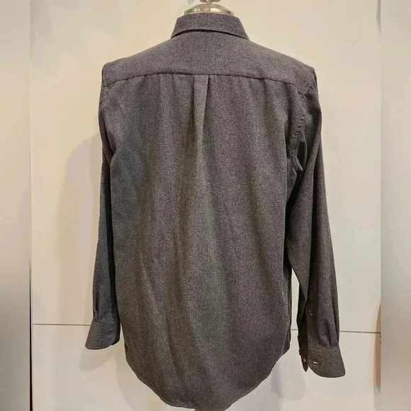 Men's Grey Flanel Long Sleeve Button-up Shirt Size Large - Picture 3 of 7